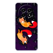Чехлы с картинкой Лисички для Realme 13 Pro (VPrint) (Лисички космонавты)