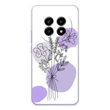 Силиконовый чехол с принтом в цветах на Realme 13 Pro – Фиолетовый букет