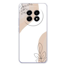 Силиконовый чехол с принтом в цветах на Realme 13 Pro – Нюдовый дизайн