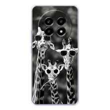 Силиконовый чехол с КАРТИНКАМИ лето для Realme 13 Pro (AlphaPrint) (Жирафы в очках)