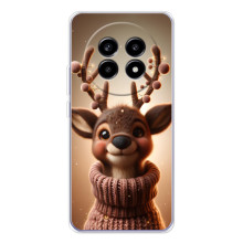 Яркий чехол для Realme 13 Pro с Зимними Оленятами – Олень в свитере