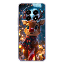 Яркий чехол для Realme 13 Pro с Зимними Оленятами – Олень в шарфе