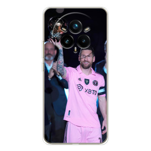 Чехлы Лео Месси в Майами на Realme 14 Pro 5G (Золотой мяч Месси)