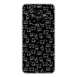Чехол на тематику: Коты для Realme 14 Pro 5G (Котики на черном)