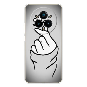 Чехол с принтом для Realme 14 Pro 5G (AlphaPrint - Знак сердечка)