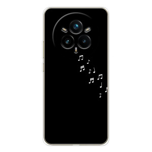 Чехол с картинками на черном фоне для Realme 14 Pro 5G – Ноты