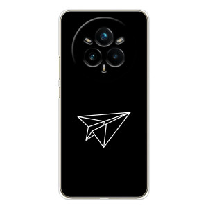 Чехол с картинками на черном фоне для Realme 14 Pro 5G – Самолетик