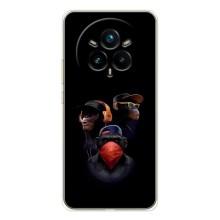 Чехол с Обезьянами Realme 14 Pro 5G - (AlphaPrint) (Три обезьяны)
