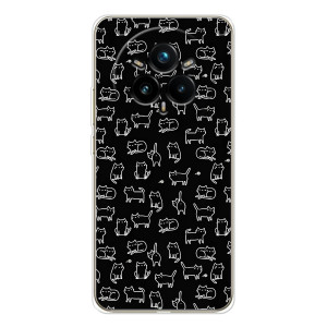 Чехол с принтом для Realme 14 Pro 5G (AlphaPrint) Модные коты