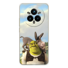 Чехол с мультфильмом Шрек на Realme 14 Pro 5G – Шрек и осел