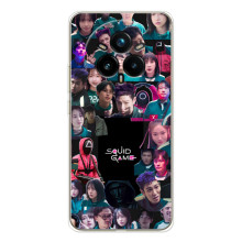Чехол Гра в кальмара для Realme 14 Pro 5G – Коллаж игры кальмара