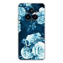 Чехлы (ART) Цветы на Realme 14 Pro Plus (VPrint) (Голубые Бутоны)