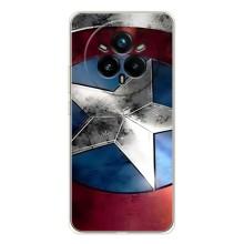 Чехол МАРВЕЛ для Реалми 14 Про Плюс (AlphaPrint) (Щит Капитана Америки)