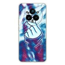 Чехол с принтом для Realme 14 Pro Plus (AlphaPrint - Знак сердечка)