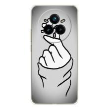 Чехол с принтом для Realme 14 Pro Plus (AlphaPrint - Знак сердечка)