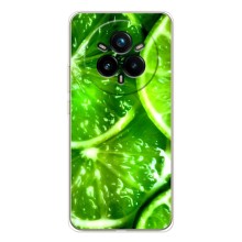 Чехол с изображением  вкусной еды для Realme 14 Pro Plus – Яркий ЛАЙМ