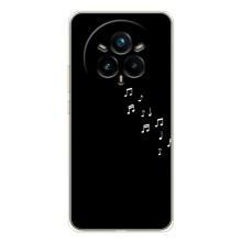 Чехол с картинками на черном фоне для Realme 14 Pro Plus – Ноты