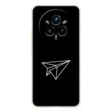 Чехол с картинками на черном фоне для Realme 14 Pro Plus – Самолетик
