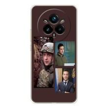 Чехол для Realme 14 Pro Plus (AlphaPrint - с принтом Зеленского) (Президент)