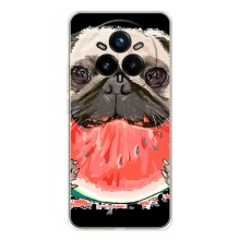 Чехол (ТПУ) Милые собачки для Realme 14 Pro Plus (Смешной Мопс)