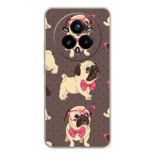Чехол (ТПУ) Милые собачки для Realme 14 Pro Plus (Собачки Мопсики)