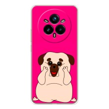 Чехол (ТПУ) Милые собачки для Realme 14 Pro Plus (Веселый Мопсик)