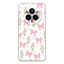 Чехол с бантиками на Реалми 14 Про Плюс (Банты и цветы)