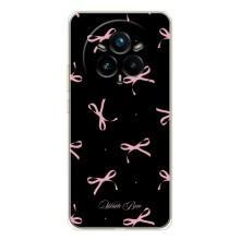 Чехол с бантиками на Реалми 14 Про Плюс (Банты на черном)