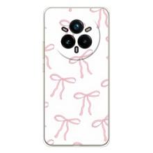 Чехол с бантиками на Реалми 14 Про Плюс (Розовые бантики)