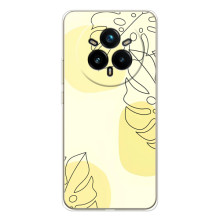 Силиконовый чехол с принтом в цветах на Realme 14 Pro Plus