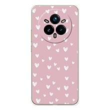 Чехол с розовым рисунком для Realme 14 Pro Plus – Сердечки на розовом