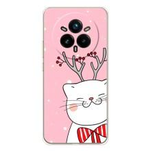 Новорічні Чохли для Реалмі 14 Про Плюс (VPrint) (Зимовий кіт)