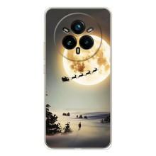 Новогодние, Праздничные Чехлы для Realme 14 Pro Plus - 2024 год (Санта на луне)