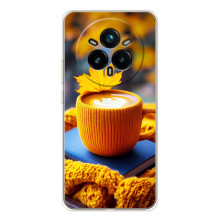 Чехол с уникальным дизайном «Осень с кофе» для Realme 14 Pro Plus – Кофе с жёлтым