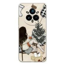 Різдвяні, Святкові Чохли для Реалмі 14 Про Плюс (Дівчина з ялинкою)