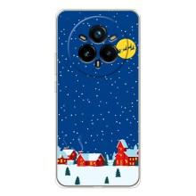 Силиконовый бампер на рождество для Realme 14 Pro Plus (Город в снегу)