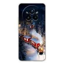 Силиконовый бампер на рождество для Realme 14 Pro Plus (Поезд)