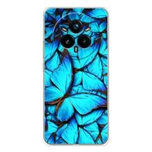 Силиконовый бампер с картинкой животных для Realme 14 Pro Plus (Крылья бабочек)