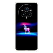 Силиконовый бампер с картинкой животных для Realme 14 Pro Plus (Яркий олень)