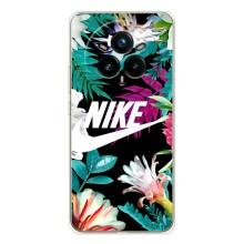Силіконовый Чохол на Realme 14 Pro Plus з картинкою НАЙК (Квітковий Nike)