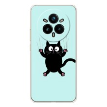 Силиконовый чехол с котиком для Realme 14 Pro Plus (Падающий кот)