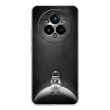 Силиконовый Чехол с принтом "Космонавты" на Realme 14 Pro Plus (Космонавт романтик)
