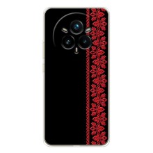 Силиконовый Чехол на Realme 14 Pro Plus (Красная Вышиванка)