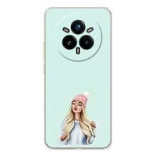 Силиконовый Чехол на Realme 14 Pro Plus с картинкой Стильных Девушек – В шапке