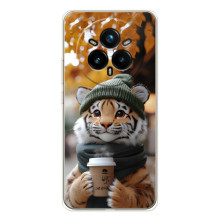 Печатный чехол «Зверята с кофе» для Realme 14 Pro Plus – Тигр с кофе