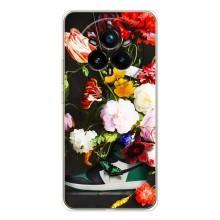 Брендновые Чехлы для Realme 14 Pro - (PREMIUMPrint) (Nike цветы)