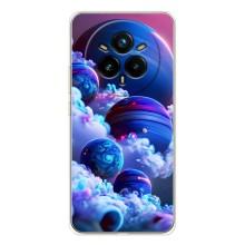 Чехлы КОСМОС для Realme 14 Pro – Синие планеты
