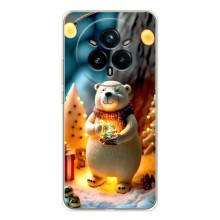 Чехлы на Новый Год Realme 14 Pro (Новогодний ведмеженок)