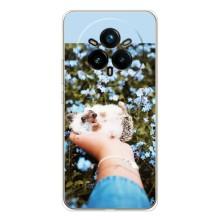 Чехлы с изображением разных животных для Realme 14 Pro (Ежик на руках)
