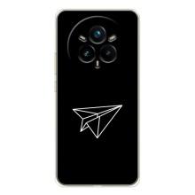 Чехол с картинками на черном фоне для Realme 14 Pro – Самолетик